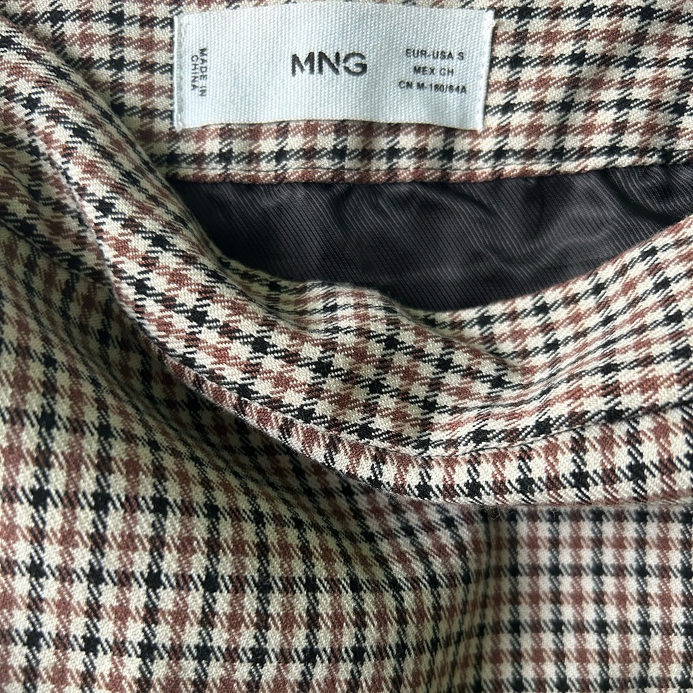 Mango Black and White Houndstooth A-Line Skirt - Picture 5 of 5
